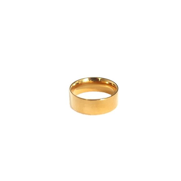 NEW 18K Gold Plated Wide Flat Simple Classic Wedding Ring - Picture 3 of 7